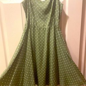 Old Navy cami dress. Olive green with white dots. Never worn.
